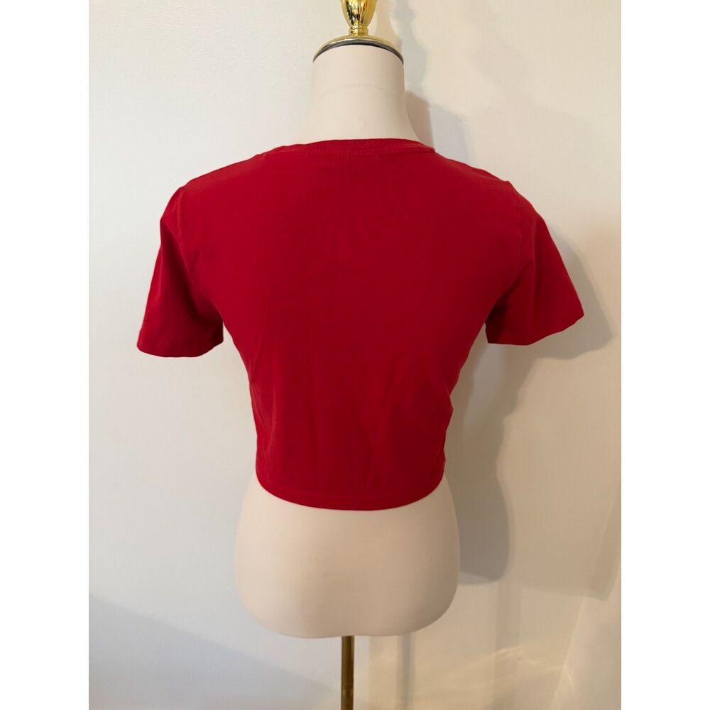 Zara Women’s Red Cropped Crewneck T-Shirt Size M Short Sleeve Y2K Basic